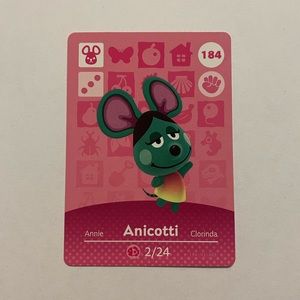 Animal Crossing Amiibo Card 184 Anicotti